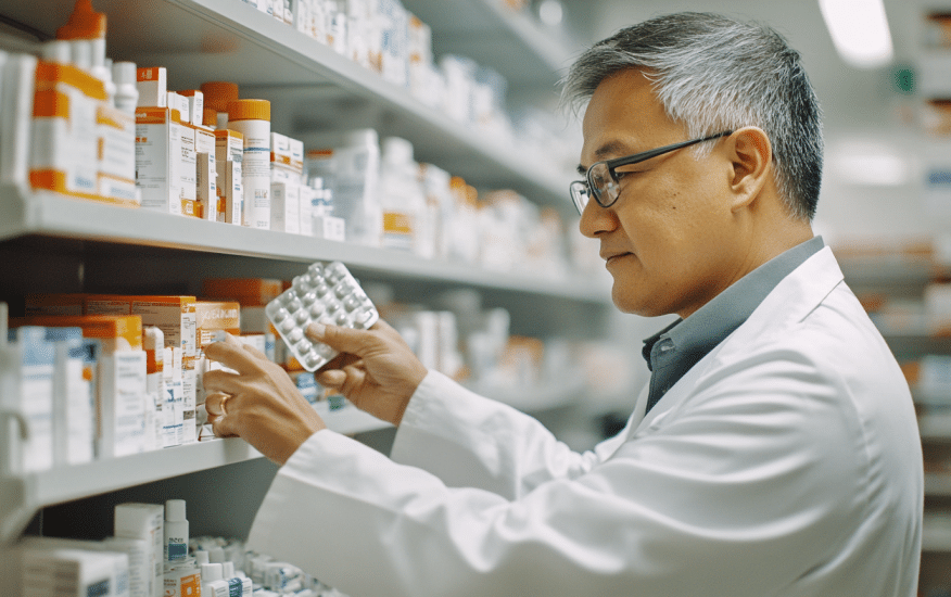 fotografía de medicamentos cardiovasculares en farmacia